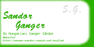 sandor ganger business card